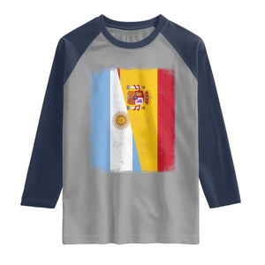 Spain Argentina Half Flag Spanish Argentinian Roots Raglan Shirt