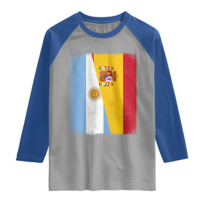 Spain Argentina Half Flag Spanish Argentinian Roots Raglan Shirt