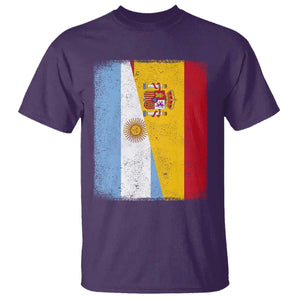 Spain Argentina Half Flag Spanish Argentinian Roots T Shirt