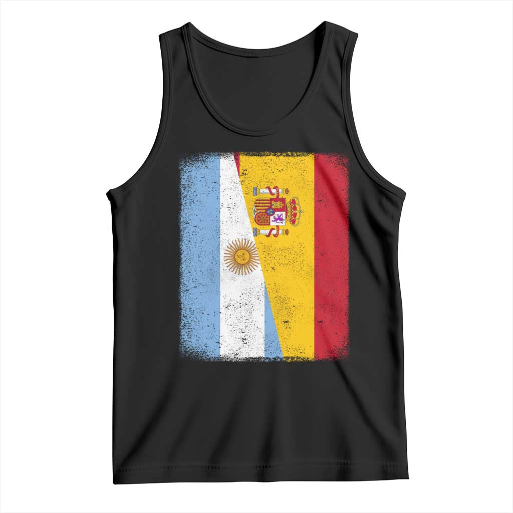 Spain Argentina Half Flag Spanish Argentinian Roots Tank Top