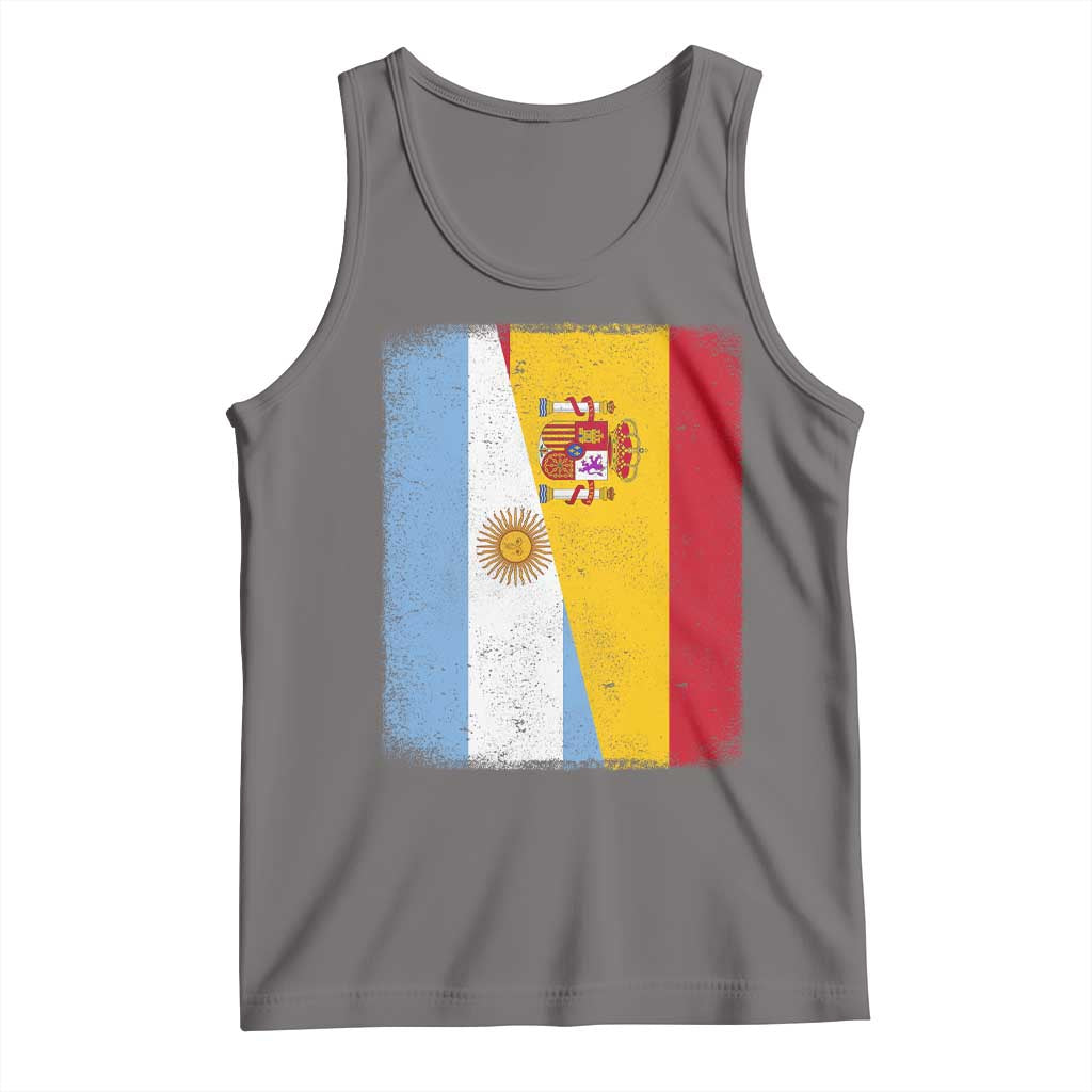 Spain Argentina Half Flag Spanish Argentinian Roots Tank Top