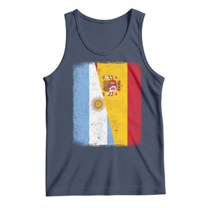 Spain Argentina Half Flag Spanish Argentinian Roots Tank Top