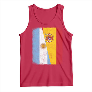 Spain Argentina Half Flag Spanish Argentinian Roots Tank Top
