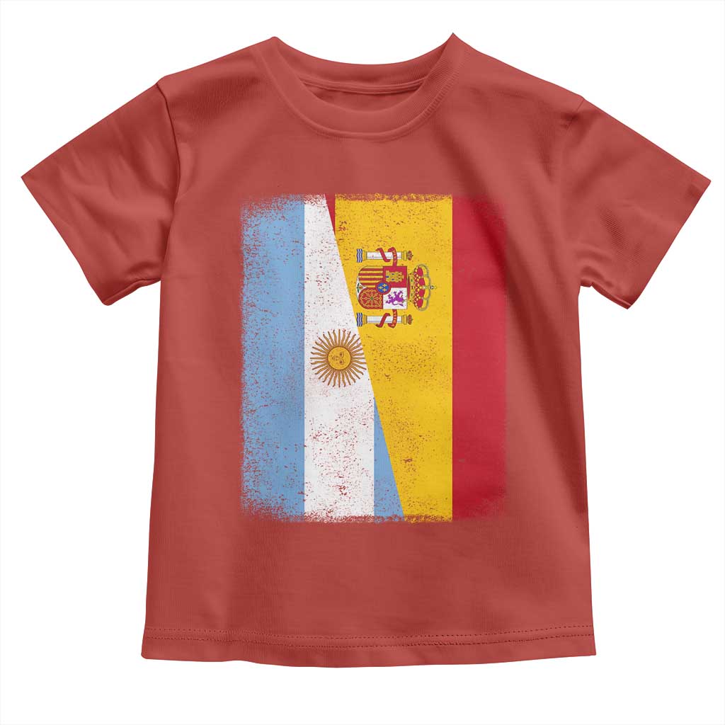 Spain Argentina Half Flag Spanish Argentinian Roots Toddler T Shirt