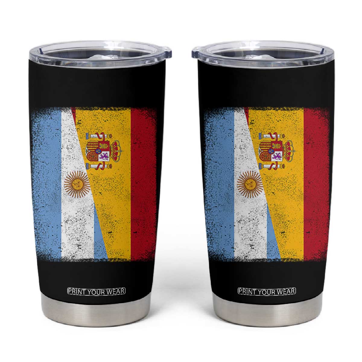 Spain Argentina Half Flag Spanish Argentinian Roots Tumbler Cup