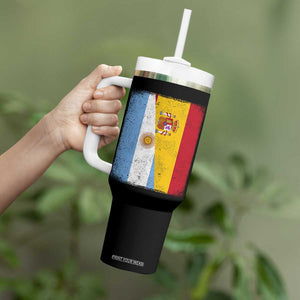 Spain Argentina Half Flag Spanish Argentinian Roots Tumbler With Handle