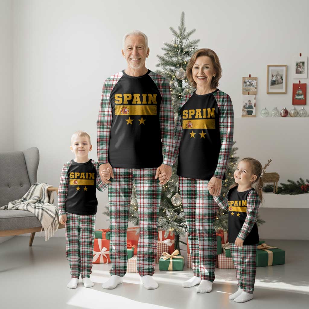 Spain Champions 2026 Second Star Plaid Pajama Set Espana Coat of Arms