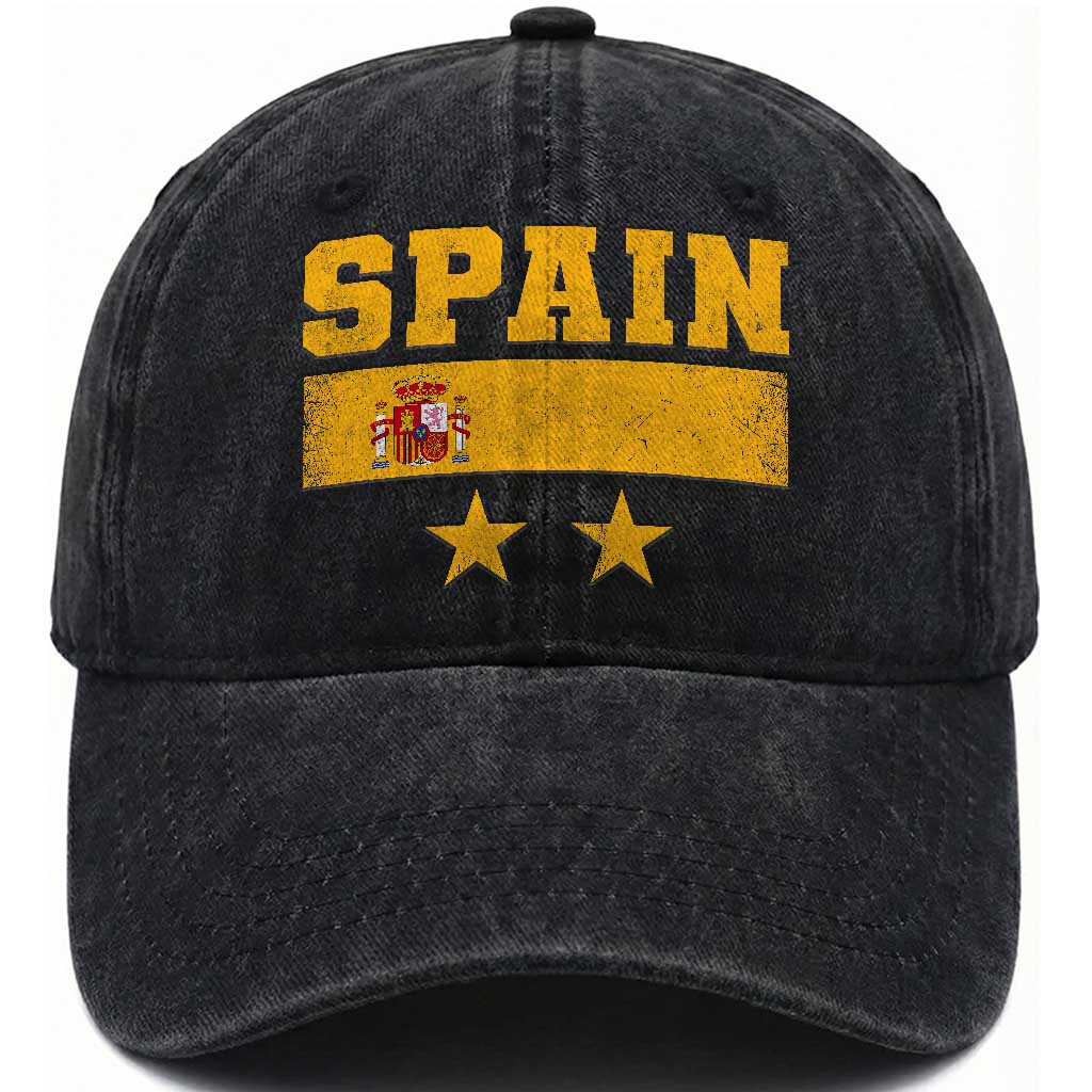 Spain Champions 2026 Second Star Washed Cotton Baseball Cap Espana Coat of Arms TS11 Print Your Wear
