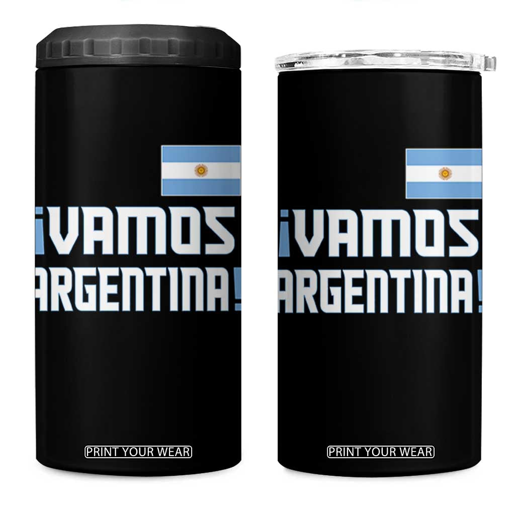 Vamos Argentina 4 in 1 Can Cooler Tumbler Sol De May Argentinian Flag National Pride TS11 One Size: 16 oz Black Print Your Wear