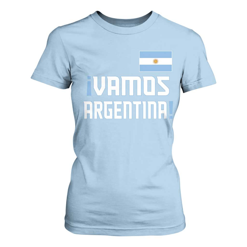 Vamos Argentina T Shirt For Women Sol De May Argentinian Flag National Pride TS11 Light Blue Print Your Wear