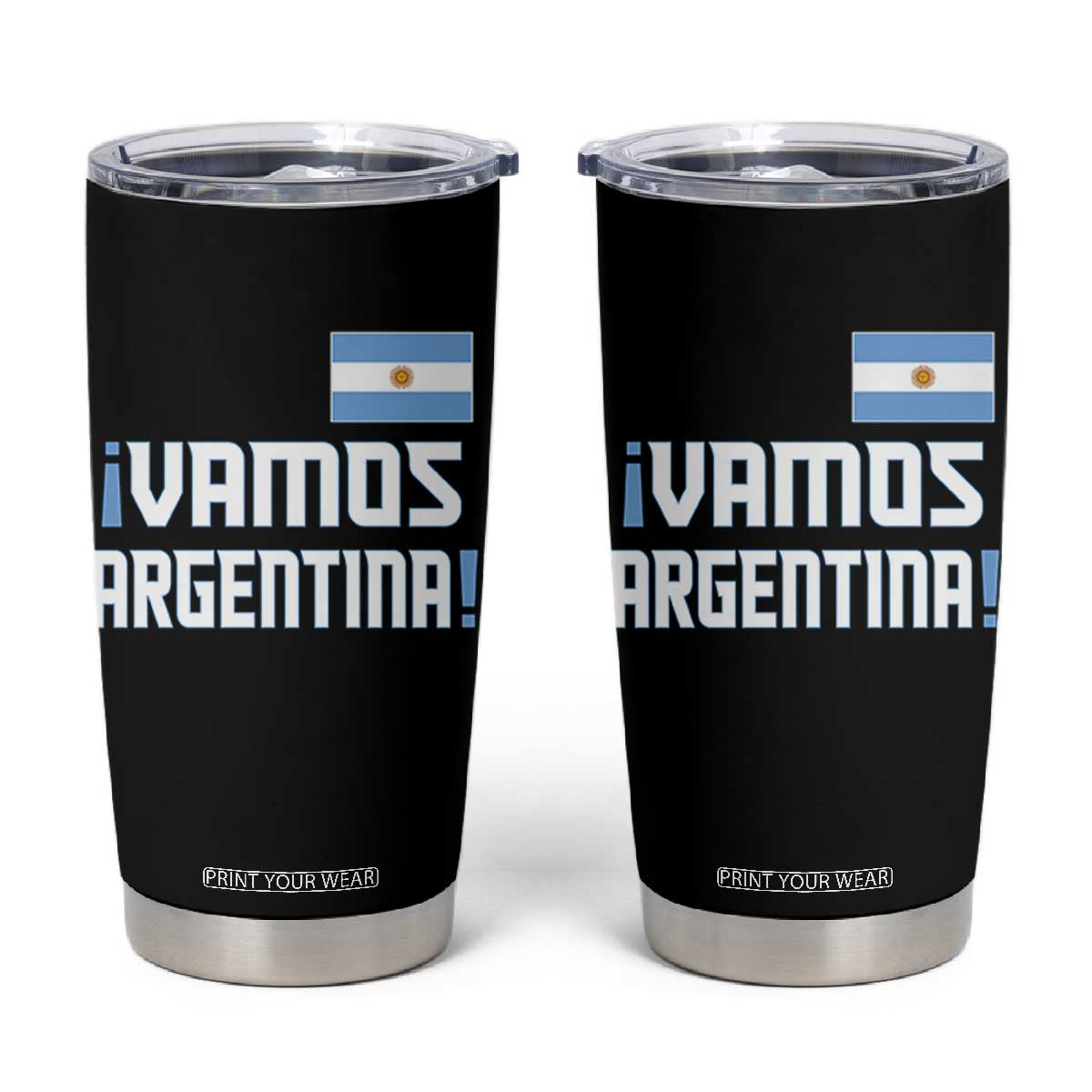Vamos Argentina Tumbler Cup Sol De May Argentinian Flag National Pride TS11 Black Print Your Wear