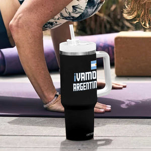 Vamos Argentina Tumbler With Handle Sol De May Argentinian Flag National Pride