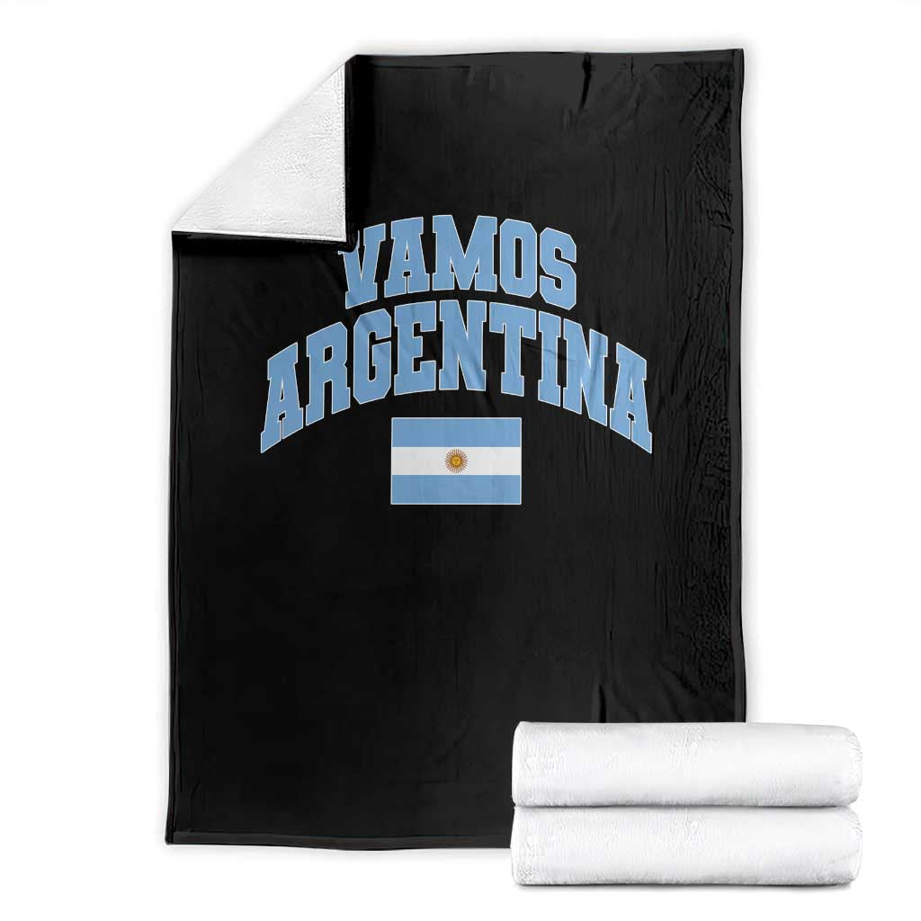 Vamos Argentina Football Throwback Design Throw Blanket Vintage Argentinian Flag