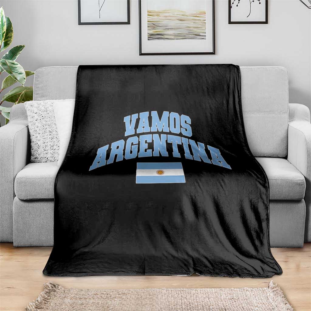 Vamos Argentina Football Throwback Design Throw Blanket Vintage Argentinian Flag