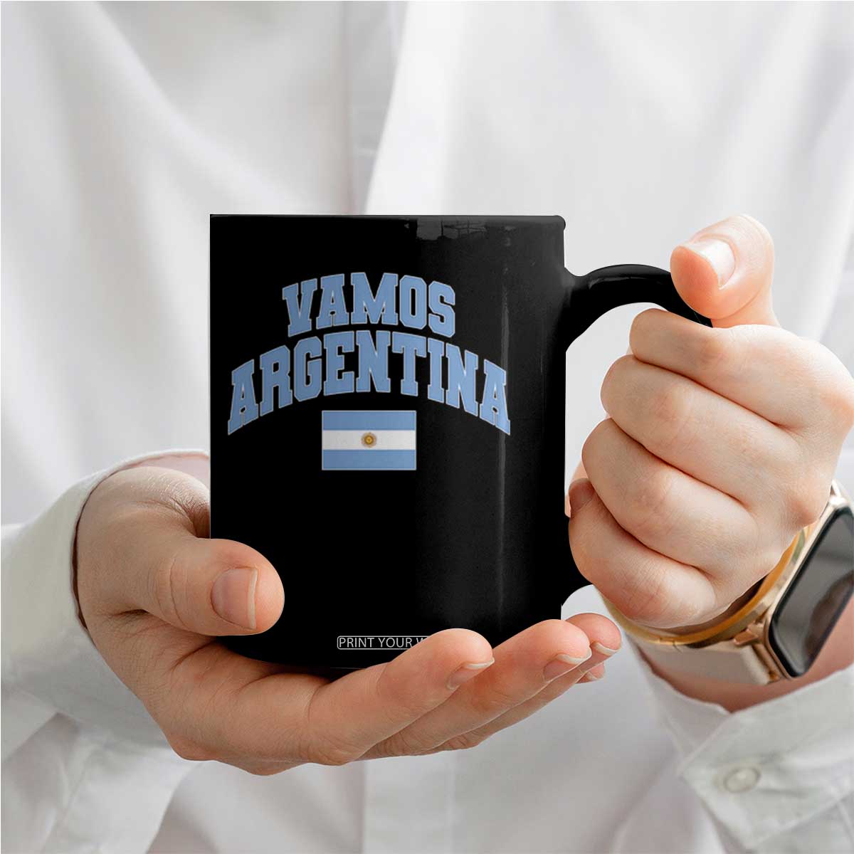 Vamos Argentina Football Throwback Design Coffee Mug Vintage Argentinian Flag