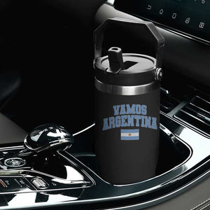 Vamos Argentina Football Throwback Design Flip Straw Tumbler Vintage Argentinian Flag