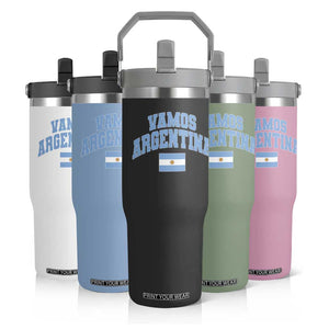 Vamos Argentina Football Throwback Design Flip Straw Tumbler Vintage Argentinian Flag