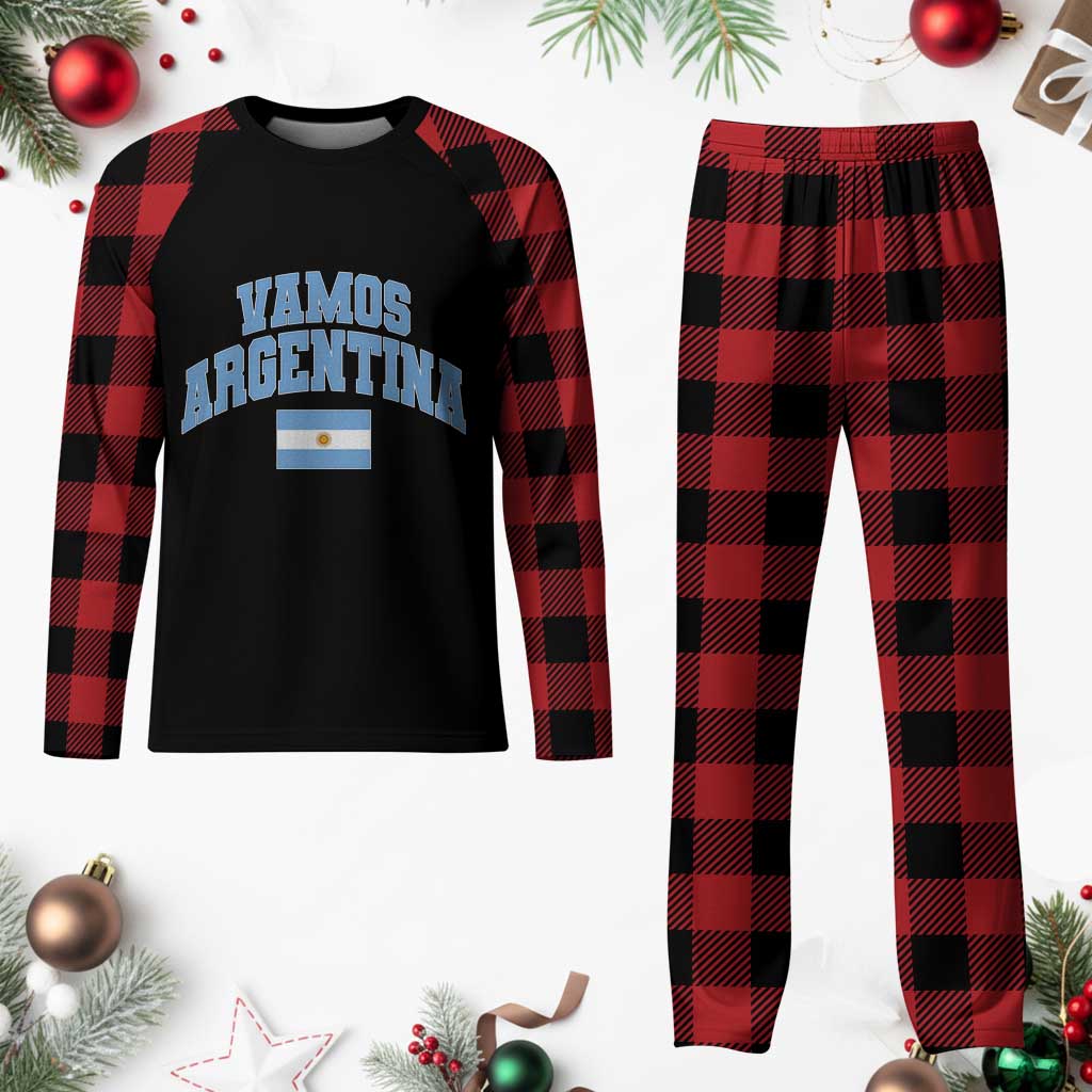 Vamos Argentina Football Throwback Design Plaid Pajama Set Vintage Argentinian Flag TS11 Buffalo Plaid Print Your Wear