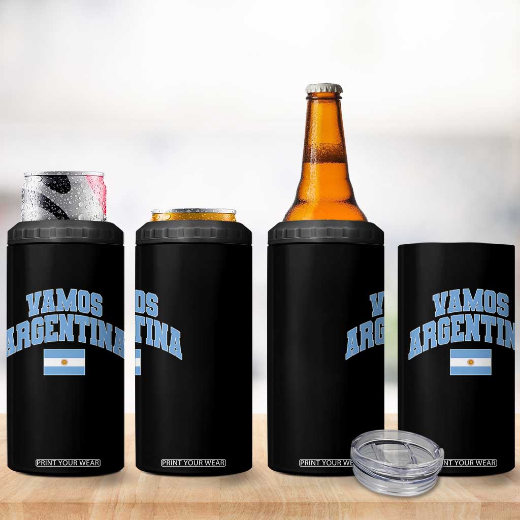 Vamos Argentina Football Throwback Design 4 in 1 Can Cooler Tumbler Vintage Argentinian Flag