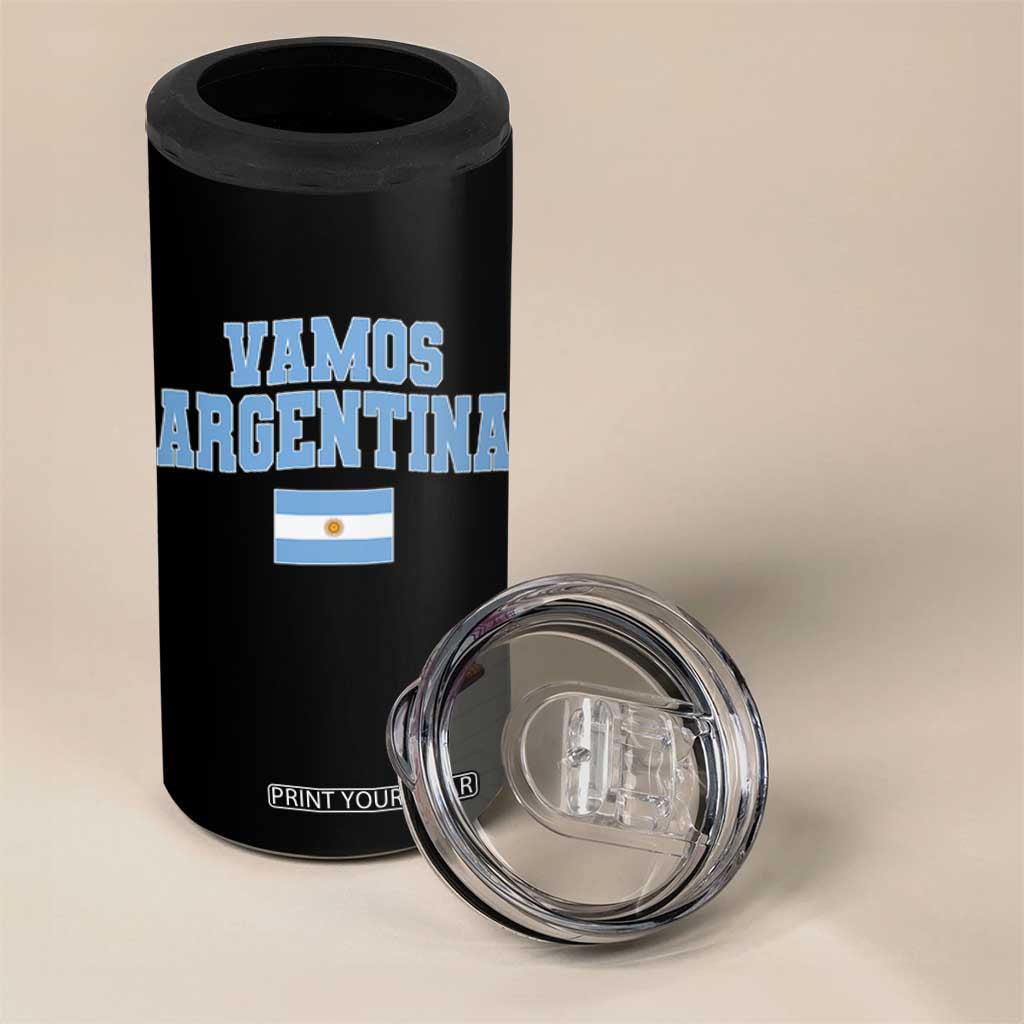 Vamos Argentina Football Throwback Design 4 in 1 Can Cooler Tumbler Vintage Argentinian Flag