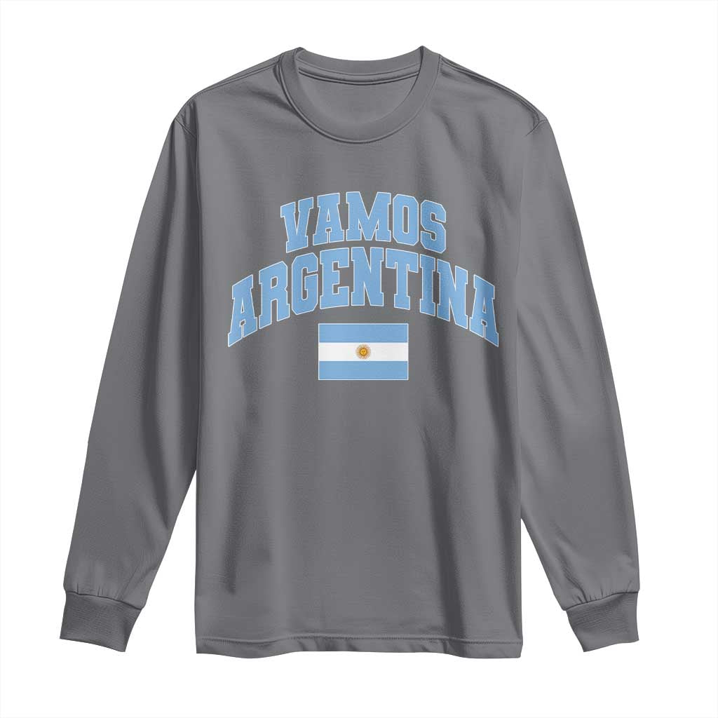 Vamos Argentina Football Throwback Design Long Sleeve Shirt Vintage Argentinian Flag