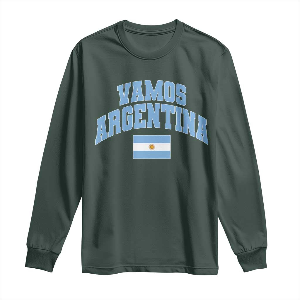 Vamos Argentina Football Throwback Design Long Sleeve Shirt Vintage Argentinian Flag