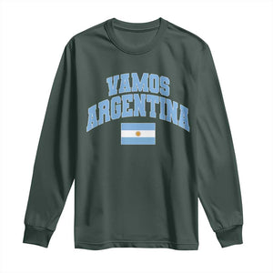 Vamos Argentina Football Throwback Design Long Sleeve Shirt Vintage Argentinian Flag