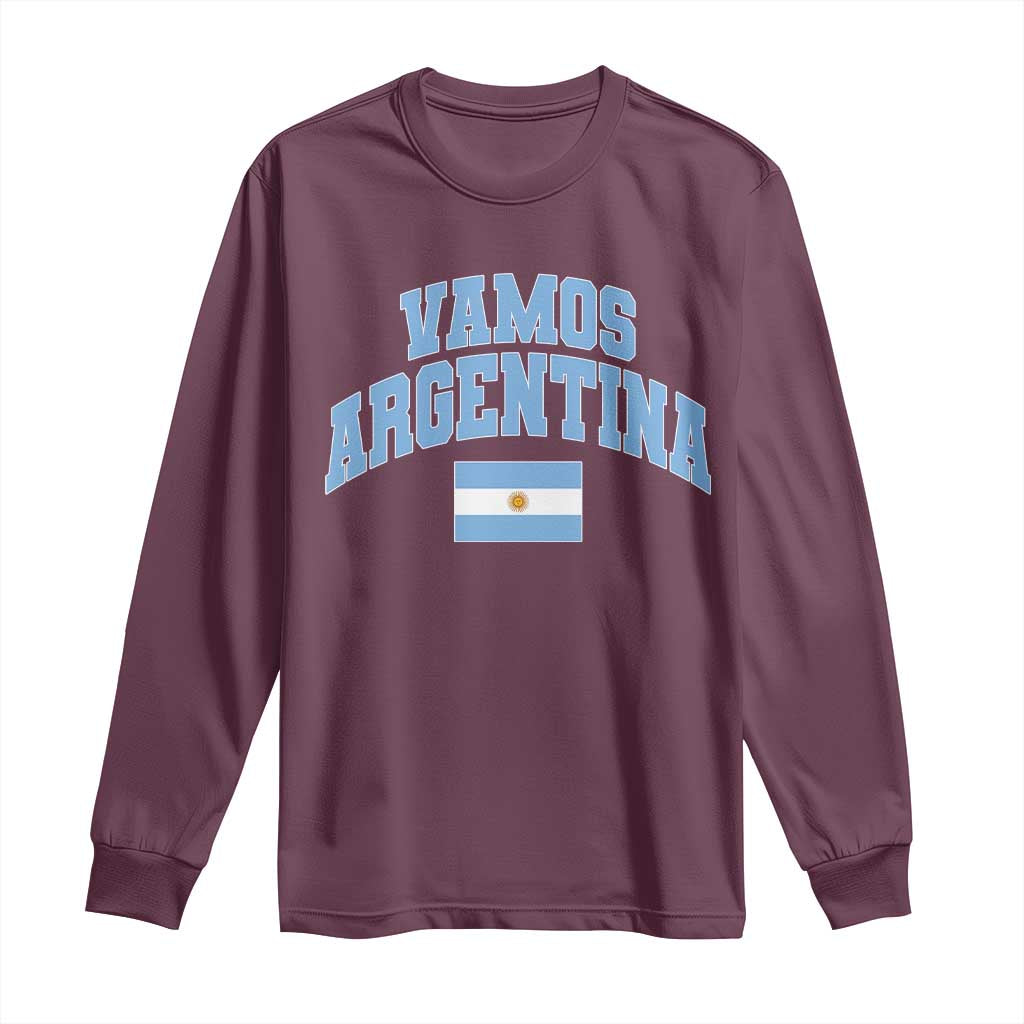 Vamos Argentina Football Throwback Design Long Sleeve Shirt Vintage Argentinian Flag