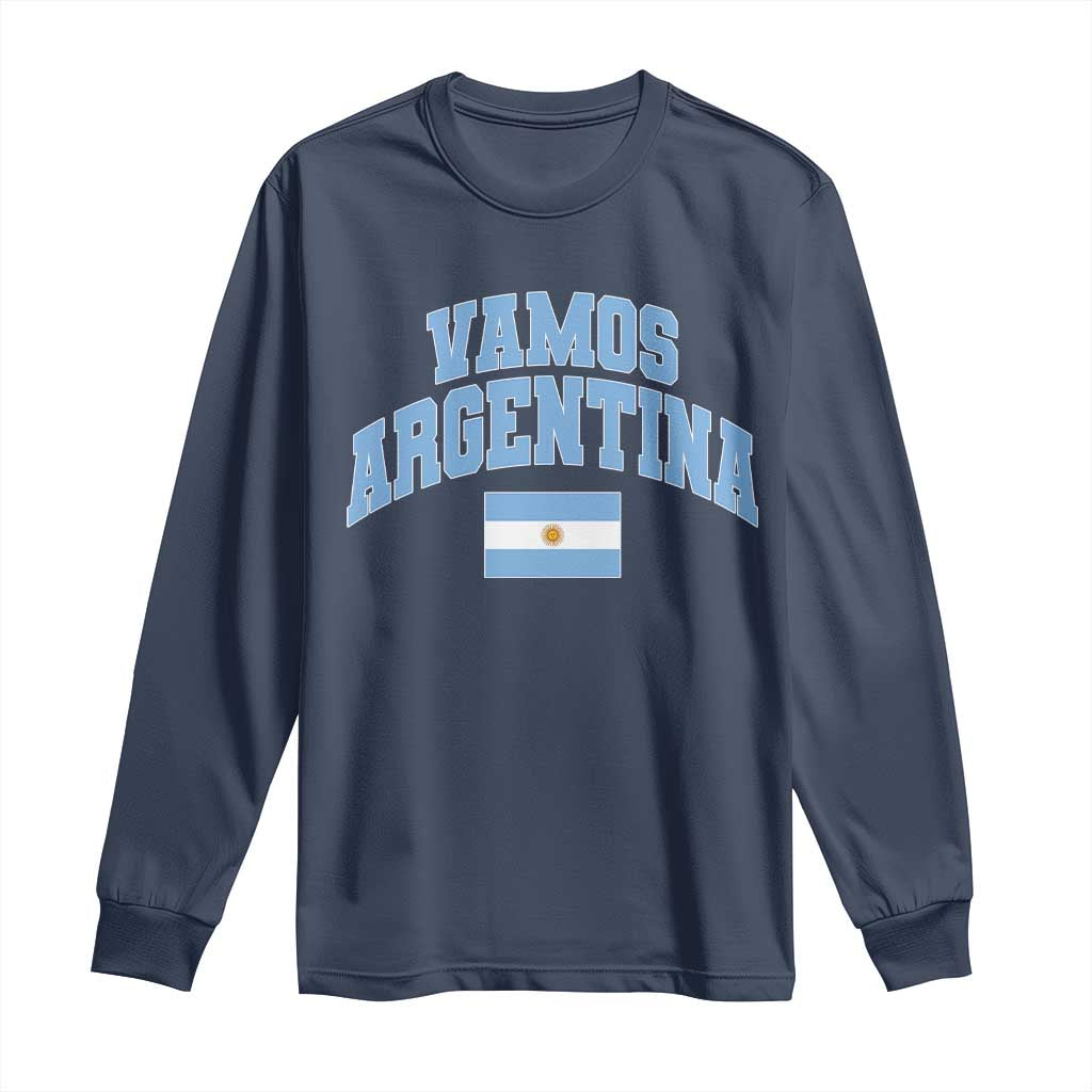 Vamos Argentina Football Throwback Design Long Sleeve Shirt Vintage Argentinian Flag