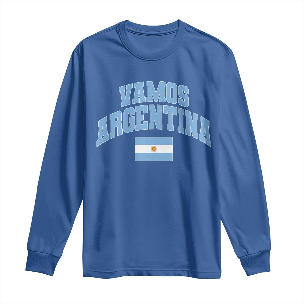 Vamos Argentina Football Throwback Design Long Sleeve Shirt Vintage Argentinian Flag