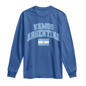 Vamos Argentina Football Throwback Design Long Sleeve Shirt Vintage Argentinian Flag