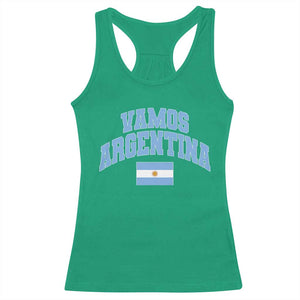 Vamos Argentina Football Throwback Design Racerback Tank Top Vintage Argentinian Flag