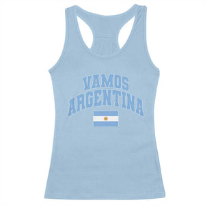 Vamos Argentina Football Throwback Design Racerback Tank Top Vintage Argentinian Flag