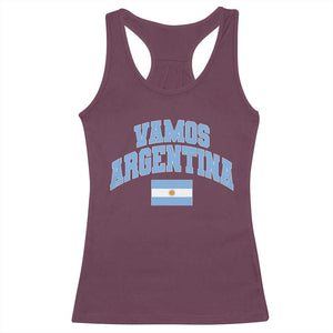 Vamos Argentina Football Throwback Design Racerback Tank Top Vintage Argentinian Flag