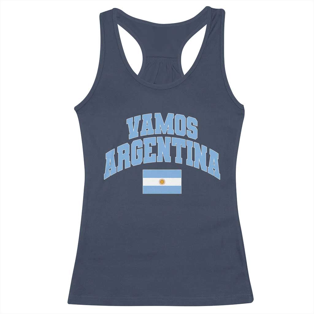 Vamos Argentina Football Throwback Design Racerback Tank Top Vintage Argentinian Flag