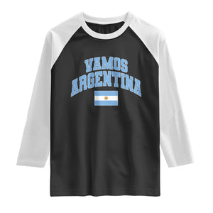 Vamos Argentina Football Throwback Design Raglan Shirt Vintage Argentinian Flag