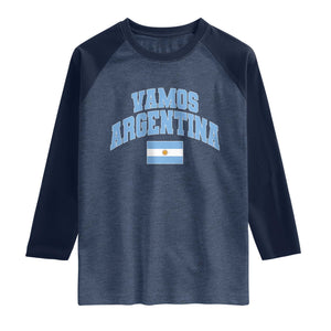 Vamos Argentina Football Throwback Design Raglan Shirt Vintage Argentinian Flag