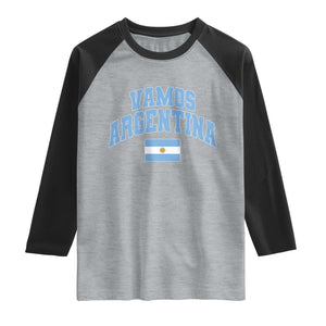 Vamos Argentina Football Throwback Design Raglan Shirt Vintage Argentinian Flag