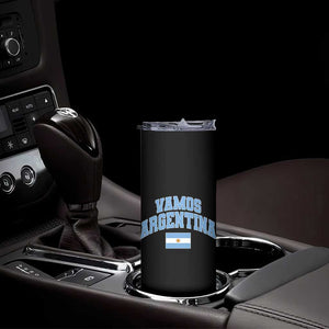 Vamos Argentina Football Throwback Design Skinny Tumbler Vintage Argentinian Flag