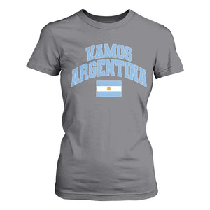 Vamos Argentina Football Throwback Design T Shirt For Women Vintage Argentinian Flag