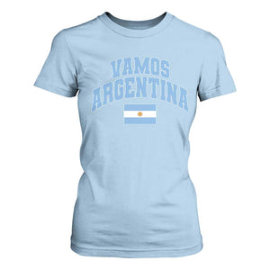 Vamos Argentina Football Throwback Design T Shirt For Women Vintage Argentinian Flag