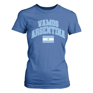 Vamos Argentina Football Throwback Design T Shirt For Women Vintage Argentinian Flag