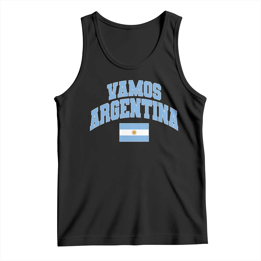 Vamos Argentina Football Throwback Design Tank Top Vintage Argentinian Flag TS11 Black Print Your Wear