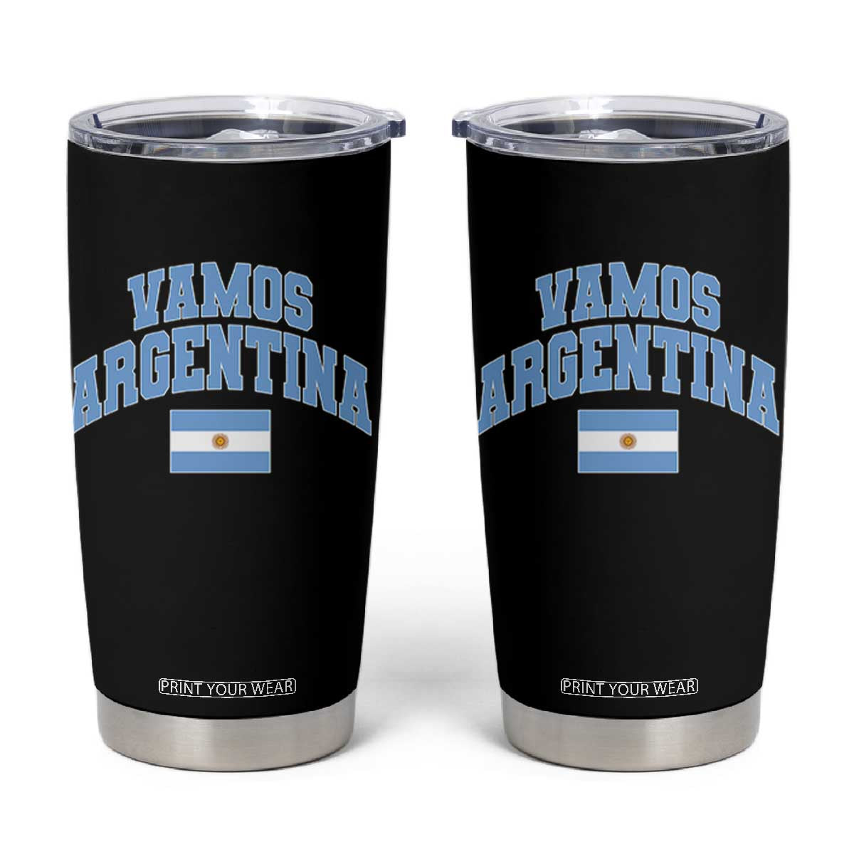 Vamos Argentina Football Throwback Design Tumbler Cup Vintage Argentinian Flag TS11 Black Print Your Wear