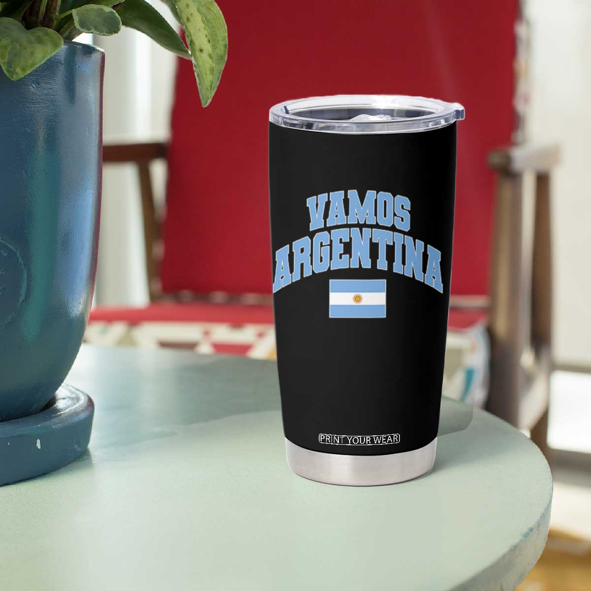 Vamos Argentina Football Throwback Design Tumbler Cup Vintage Argentinian Flag