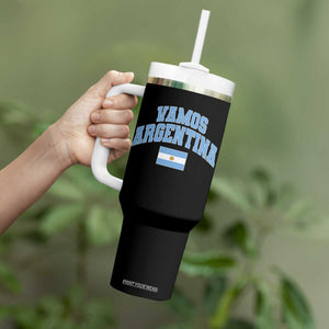 Vamos Argentina Football Throwback Design Tumbler With Handle Vintage Argentinian Flag