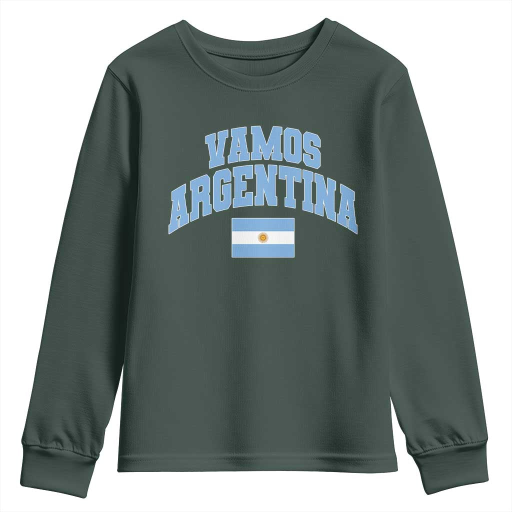 Vamos Argentina Football Throwback Design Youth Sweatshirt Vintage Argentinian Flag