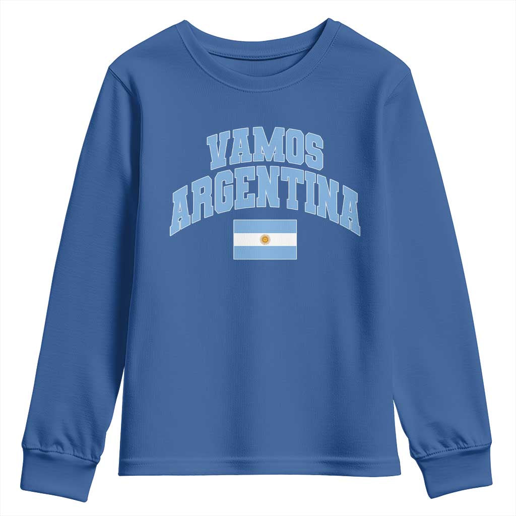Vamos Argentina Football Throwback Design Youth Sweatshirt Vintage Argentinian Flag