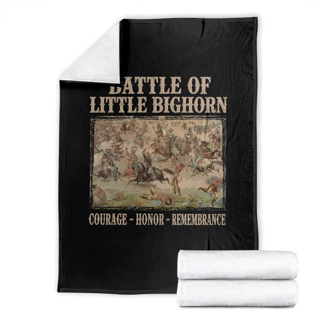 Battle of Little Bighorn Throw Blanket Courage Honor Remember Native American TS11 Black Print Your Wear