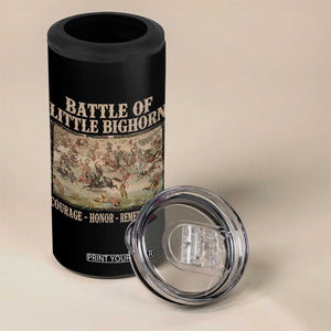 Battle of Little Bighorn 4 in 1 Can Cooler Tumbler Courage Honor Remember Native American